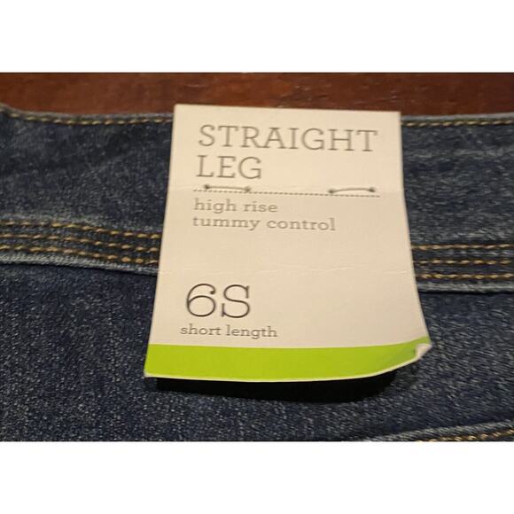 Style & Company Demin Jeans 6 Short Straight Leg High Rise Tummy Control NWT - Picture 8 of 13